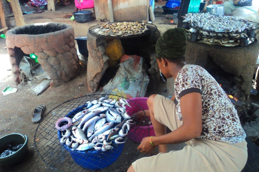 woman fish processor in Lagos